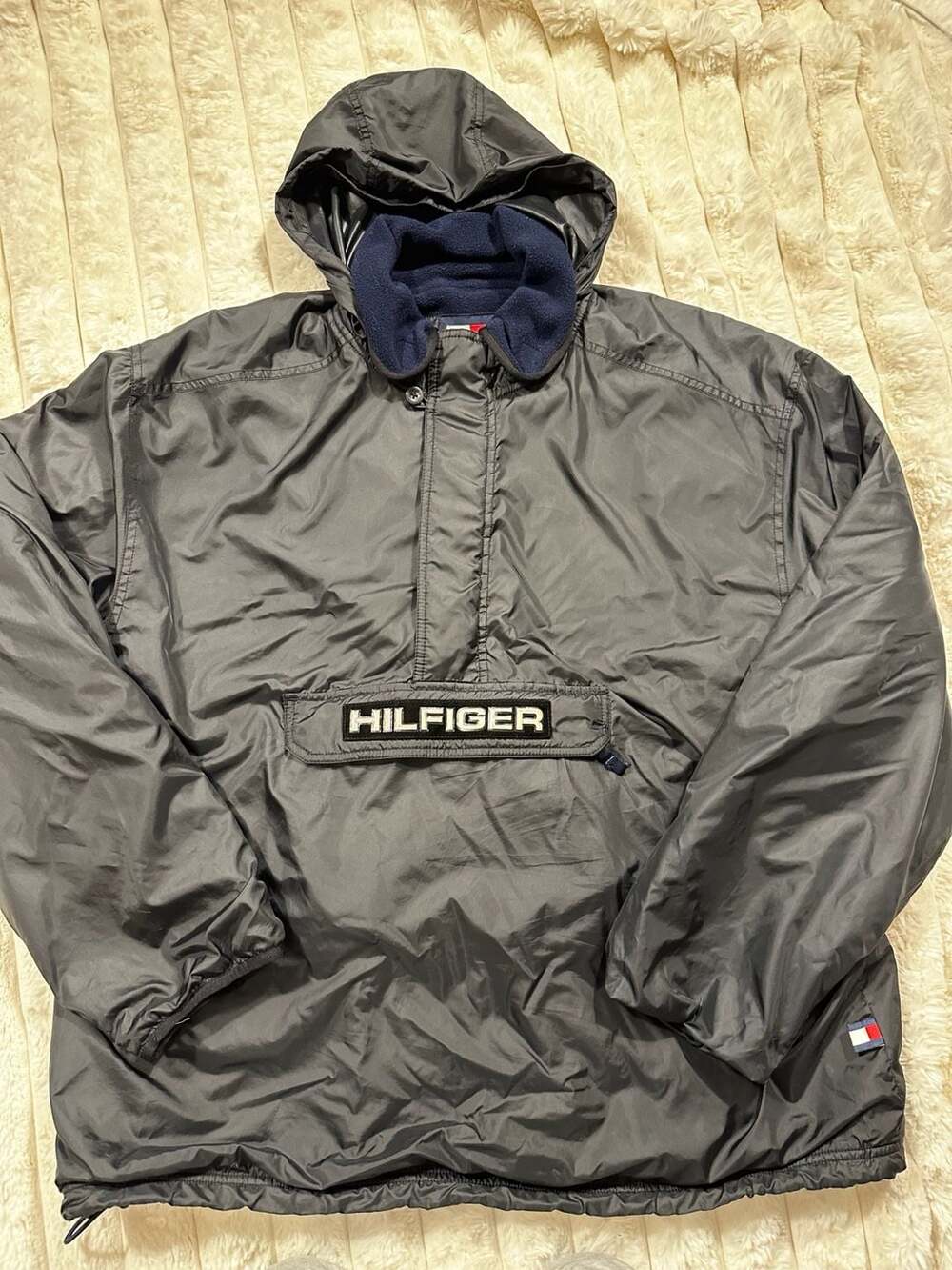 Tommy Hilfiger Vintage 90s Spell Out 1/4 Zip Pullover Windbreaker Jacket